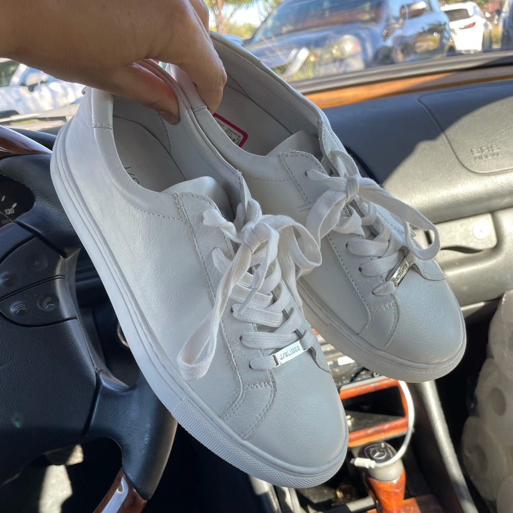 J Slides White Low Top View 2